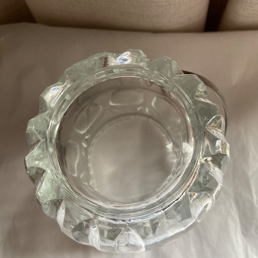Vintage Ornate Glass Ice Bucket with Handle EXC - Picture 5 of 6